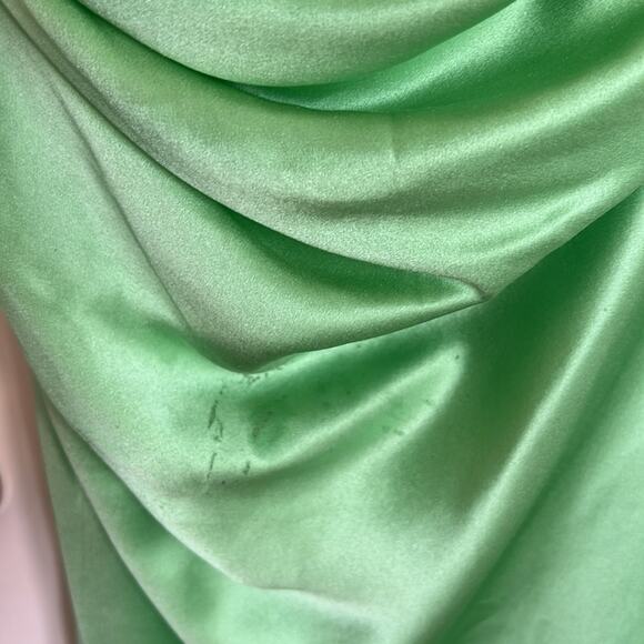The Sei Asymmetrical Bandeau Asymmetrical One Shoulder Silk Gown NWT Mint Green - Picture 6 of 7